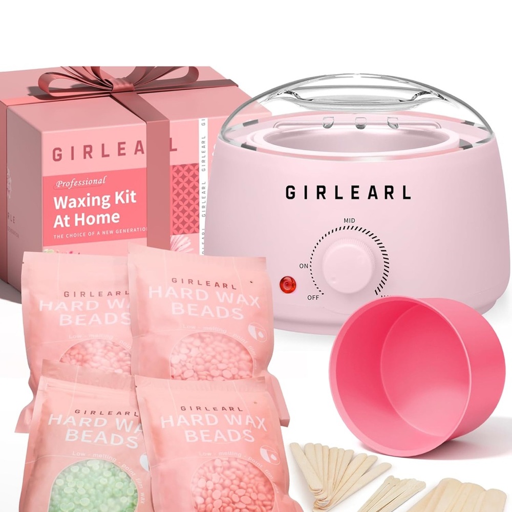Waxing Kit for Women and Men, GIRLEARLE Wax Warmer Hair Removal